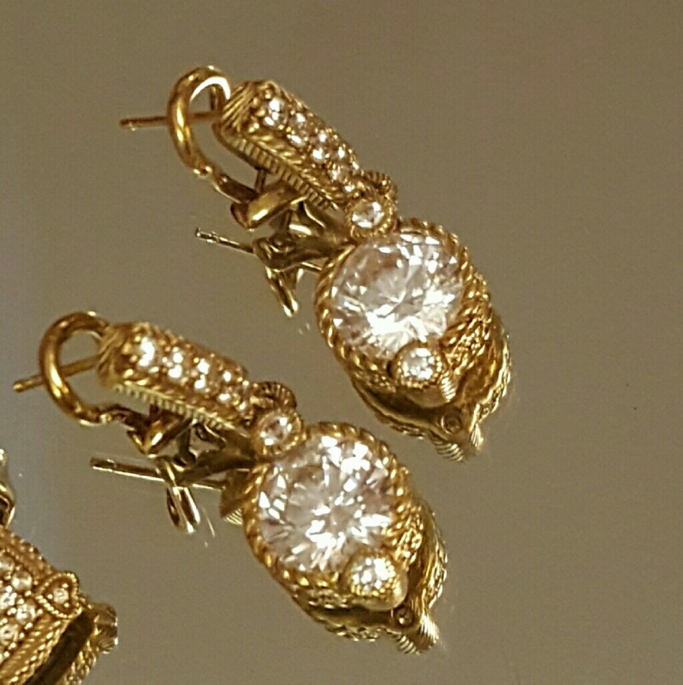 Judith Ripka dangle 14k clad Diamonique